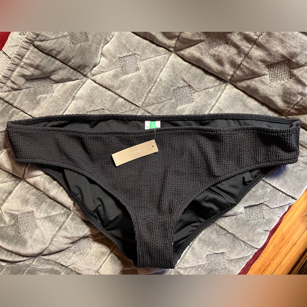 J.Crew Swim Textured Hipster full-coverage bikini Black Size 3X $69 Retail NWT